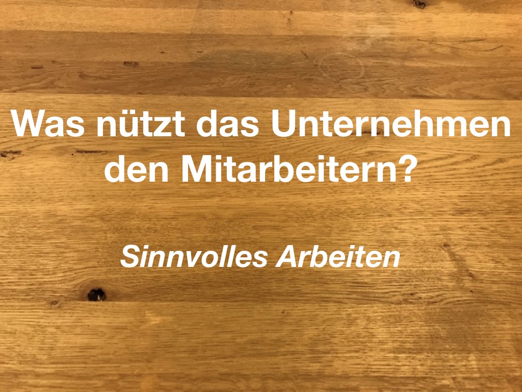 Sinnvolle Arbeit, statt sinnlose Arbeit?